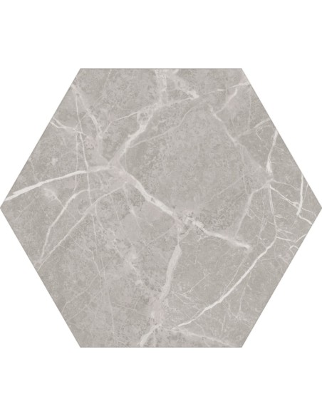 Hexagonal 17 Grey Athens 17x19.5 - Porcelanato - MisionesDeco